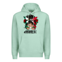 Seafoam Mexican Mom Life Messy Bun Mama Premium Hoodie - BundleAndBundleShop