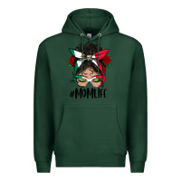Sports Green Mexican Mom Life Messy Bun Mama Premium Hoodie - BundleAndBundleShop