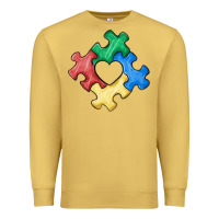 Antique Gold autism puzzle Premium Sweatshirt - MaliasSmallBusiness