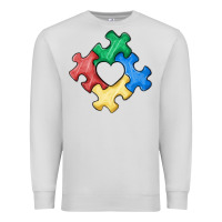 Dove Grey autism puzzle Premium Sweatshirt - MaliasSmallBusiness