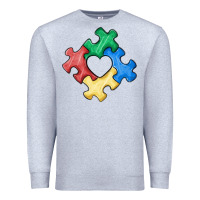 Heather Grey autism puzzle Premium Sweatshirt - MaliasSmallBusiness