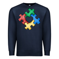 Navy autism puzzle Premium Sweatshirt - MaliasSmallBusiness