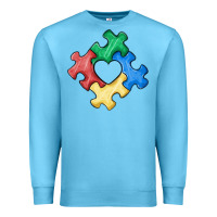 Ocean Blue autism puzzle Premium Sweatshirt - MaliasSmallBusiness