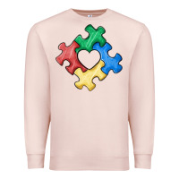 Pale Pink autism puzzle Premium Sweatshirt - MaliasSmallBusiness