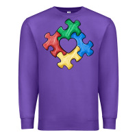Purple autism puzzle Premium Sweatshirt - MaliasSmallBusiness