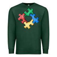 Sports Green autism puzzle Premium Sweatshirt - MaliasSmallBusiness