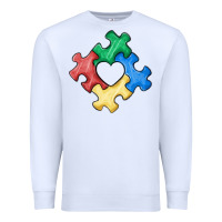 White autism puzzle Premium Sweatshirt - MaliasSmallBusiness