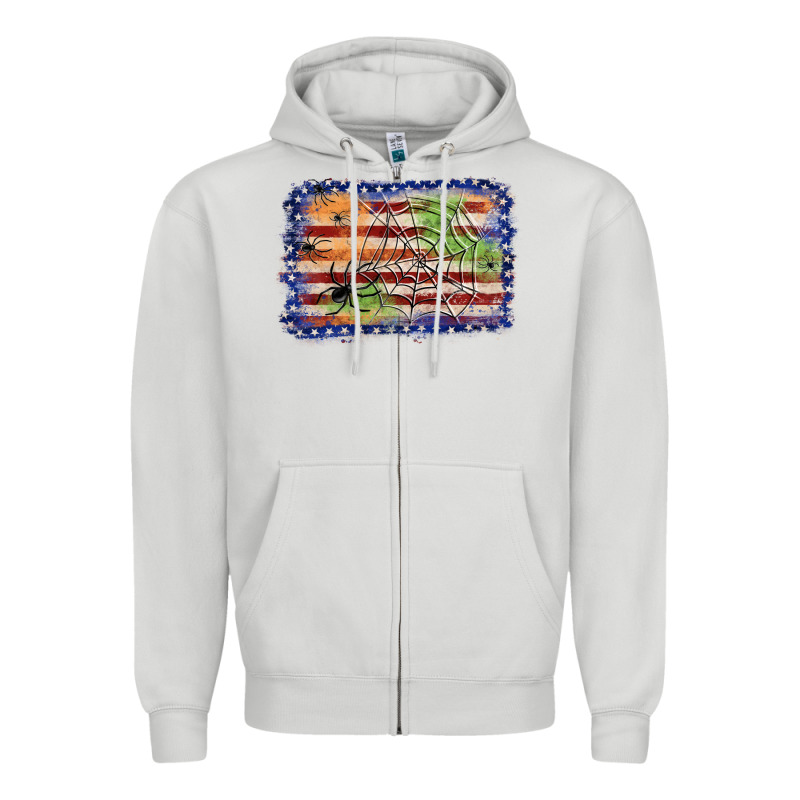 American Flag Halloween Background Zipper Hoodie by JahusDesignShop | Teevron