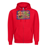 Red American flag halloween background Zipper Hoodie - JahusDesignShop