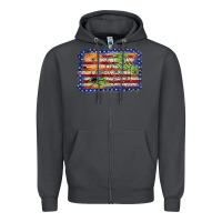 Smoke American flag halloween background Zipper Hoodie - JahusDesignShop