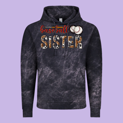Baseball Sister With Leopard Vintage Hoodie Designed By Texasbilliewilder