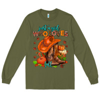 Army Green jusr a girl who loves fall  cowgirl Long Sleeve Tee - AdoDesignShop