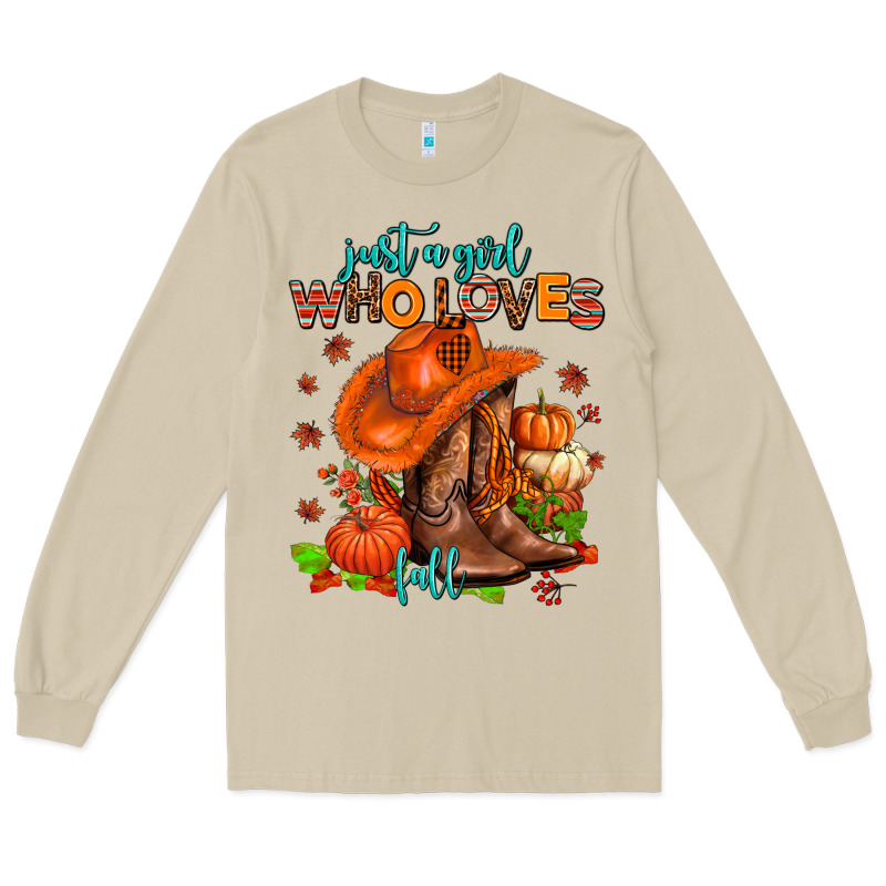 Jusr A Girl Who Loves Fall  Cowgirl Long Sleeve Tee by AdoDesignShop | Teevron