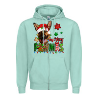 Merry Pawmas Christmas German Shepherd Zipper Hoodie | Teevron