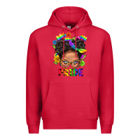 Cardinal LGBTQ+ Messy Bun Mom Pride With Flower Premium Hoodie - BundleAndBundleShop