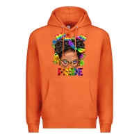 Carrot LGBTQ+ Messy Bun Mom Pride With Flower Premium Hoodie - BundleAndBundleShop