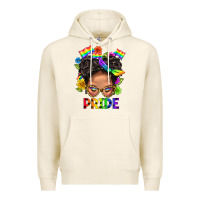 Tofu LGBTQ+ Messy Bun Mom Pride With Flower Premium Hoodie - BundleAndBundleShop