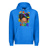 True Royal LGBTQ+ Messy Bun Mom Pride With Flower Premium Hoodie - BundleAndBundleShop