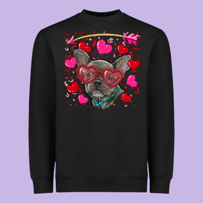 Heavyweight Sweatshirt valentine's day french bulldog puppy