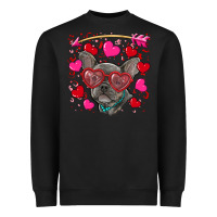 Black valentine's day french bulldog puppy Heavyweight Sweatshirt - RanaPortraitStore