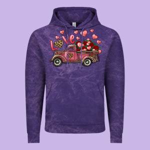 Love Truck With Roses And Leopard Vintage Hoodie Designed By Ranaportraitstore