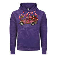 Cloud Purple Love Truck With Roses And Leopard Vintage Hoodie - RanaPortraitStore