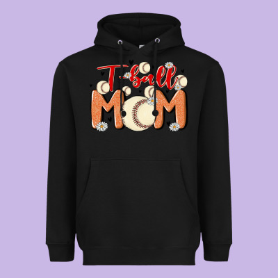 T Ball Mom Heavyweight Hoodie Designed By Maliassmallbusiness