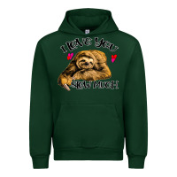 Forest Green Valentine Sloth, I Love You Slow Much Urban Hoodie - Bettercallsaul