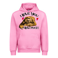 Fuchsia Pink Valentine Sloth, I Love You Slow Much Urban Hoodie - Bettercallsaul