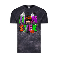 Cloud Black halloween momster messy bun Vintage Tee - Zillion Design Studio
