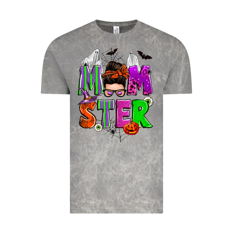 Halloween Momster Messy Bun Vintage Tee by Zillion Design Studio | Teevron
