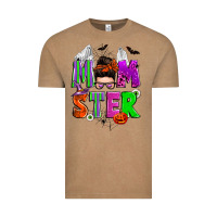 Vintage Coffee halloween momster messy bun Vintage Tee - Zillion Design Studio