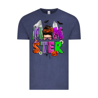 Vintage Denim halloween momster messy bun Vintage Tee - Zillion Design Studio