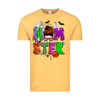 Vintage Mustard halloween momster messy bun Vintage Tee - Zillion Design Studio