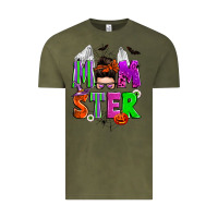 Vintage Olive halloween momster messy bun Vintage Tee - Zillion Design Studio