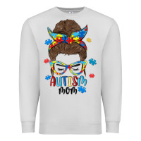 Dove Grey messy bun autism mom Premium Sweatshirt - MaliasSmallBusiness