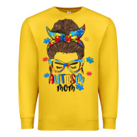 Lemon messy bun autism mom Premium Sweatshirt - MaliasSmallBusiness