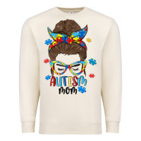 Sandshell messy bun autism mom Premium Sweatshirt - MaliasSmallBusiness