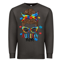 Smoke messy bun autism mom Premium Sweatshirt - MaliasSmallBusiness