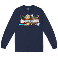 Navy costomized teachers name Long Sleeve Tee - AdoDesignShop