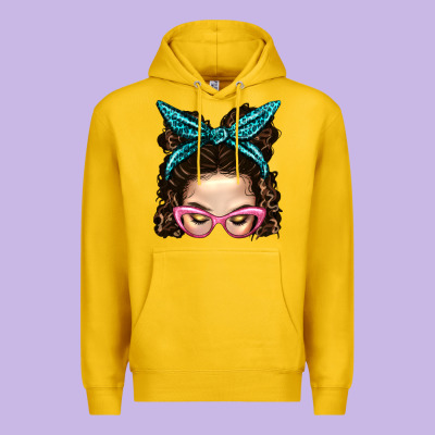 Messy Bun Mom With Leopard Bandana Premium Hoodie Designed By Bundleandbundleshop