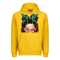 Lemon Messy Bun Mom With Leopard Bandana Premium Hoodie - BundleAndBundleShop