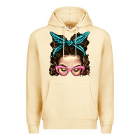 Pina Colada Messy Bun Mom With Leopard Bandana Premium Hoodie - BundleAndBundleShop