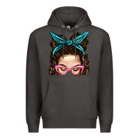 Smoke Messy Bun Mom With Leopard Bandana Premium Hoodie - BundleAndBundleShop