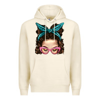 Tofu Messy Bun Mom With Leopard Bandana Premium Hoodie - BundleAndBundleShop