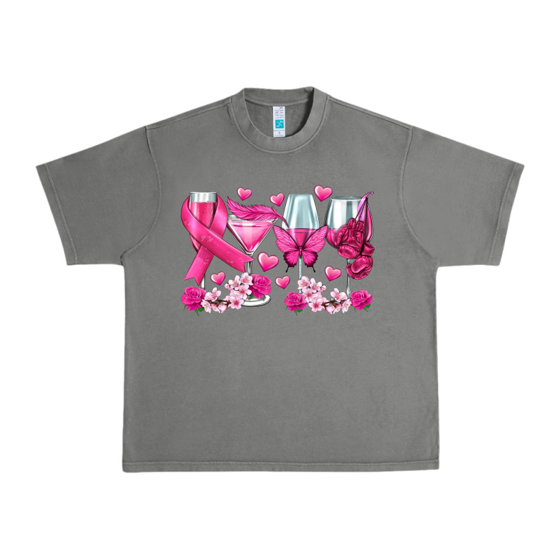 Breast Cancer Wine Glasses Urban Heavy Tee by texasbilliewilder | Teevron