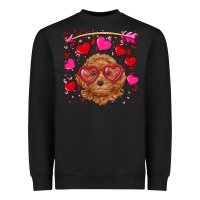 Black valentine's day toy poodle Heavyweight Sweatshirt - RanaPortraitStore