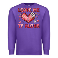 Purple leave me tf alone valentines day Premium Sweatshirt - MaliasSmallBusiness