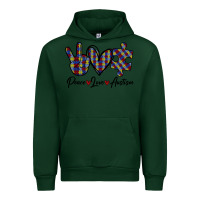 Forest Green Peace Love Autism Urban Hoodie - Bettercallsaul