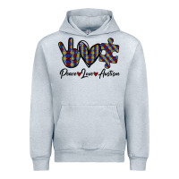 Heather Grey Peace Love Autism Urban Hoodie - Bettercallsaul